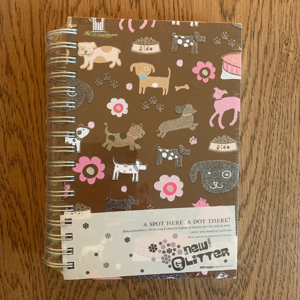 NWT Glitter Dog Theme Journal